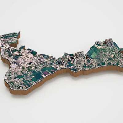 George Town Capital of Cayman Islands Realistic 3D Terrain M