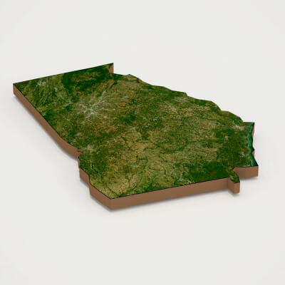 Georgia Realistic 3d Terrain Map