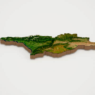Georgia Realistic 3D Terrain Map