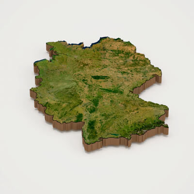 Germany Realistic 3D Terrain Map