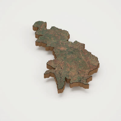 Gitega Capital of Burundi Realistic 3D Terrain Map