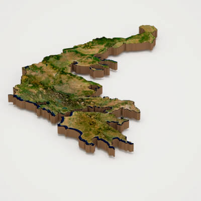 Greece Realistic 3D Terrain Map