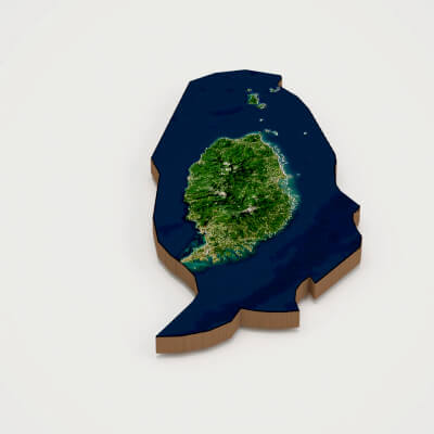 Grenada Realistic 3D Terrain Map