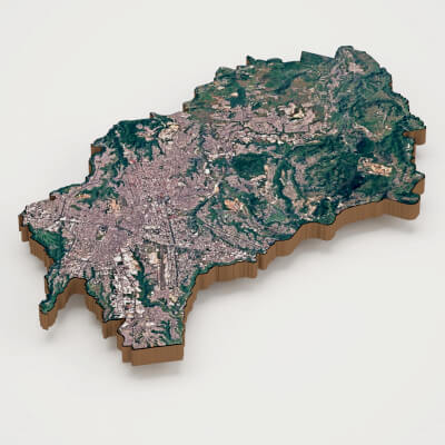 Guatemala City Capital of Guatemala Realistic 3D Terrain Map