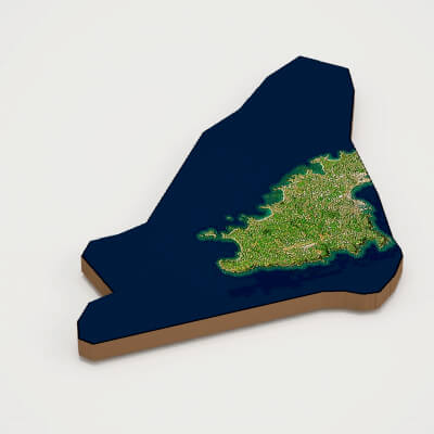Guernsey Realistic 3D Terrain Map