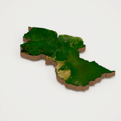 Guyana Realistic 3D Terrain Map