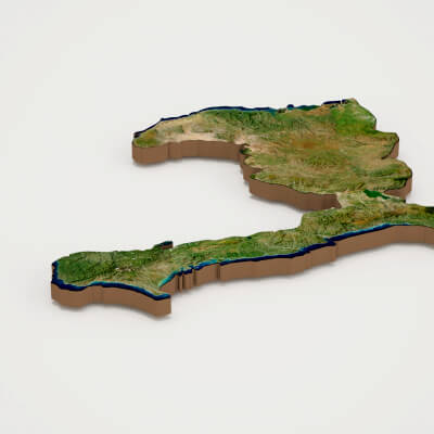 Haiti Realistic 3D Terrain Map