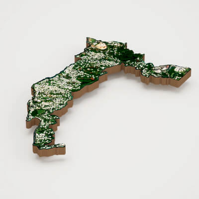Hamilton Capital of Bermuda Realistic 3D Terrain Map