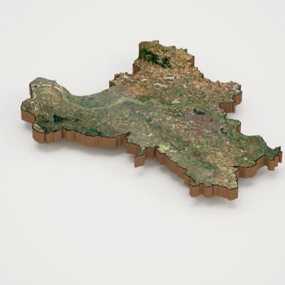 Hanoi Capital of Vietnam Realistic 3D Terrain Map