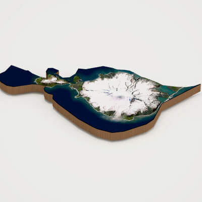 Heard Island and McDonald Islands Realistic 3D Terrain Map