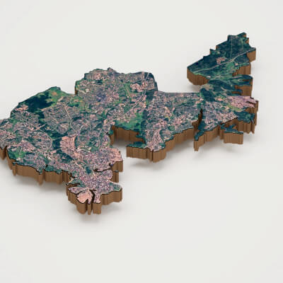 Helsinki Capital of Finland Realistic 3D Terrain Map