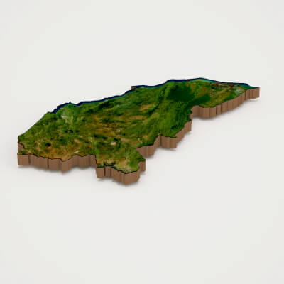 Honduras Realistic 3D Terrain Map
