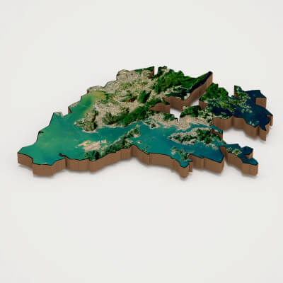 Hong Kong Realistic 3D Terrain Map