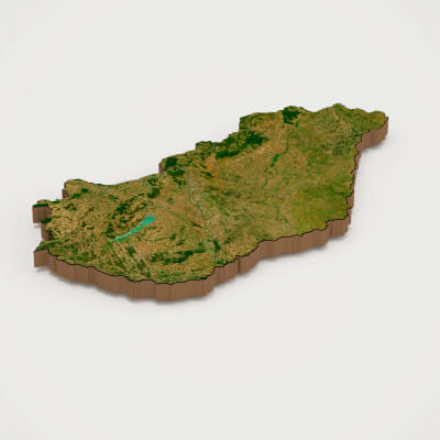 Hungary Realistic 3D Terrain Map