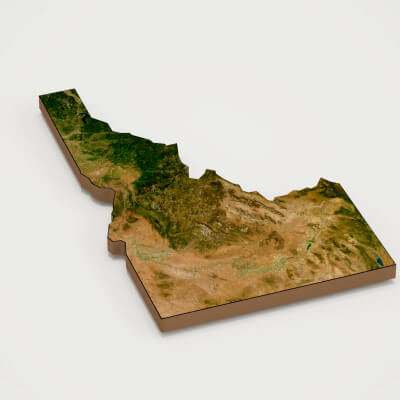 Idaho Realistic 3D Terrain Map