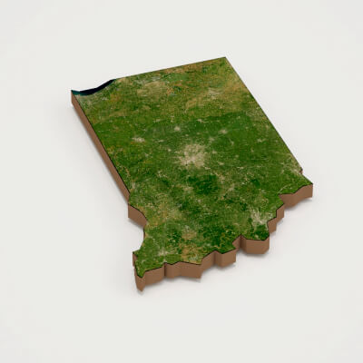 Indiana Realistic 3D Terrain Map