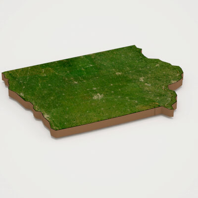 Iowa Realistic 3D Terrain Map