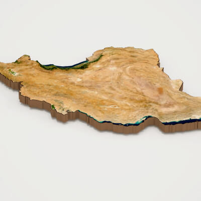Iran Realistic 3D Terrain Map