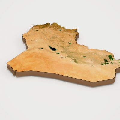 Iraq Realistic 3D Terrain Map