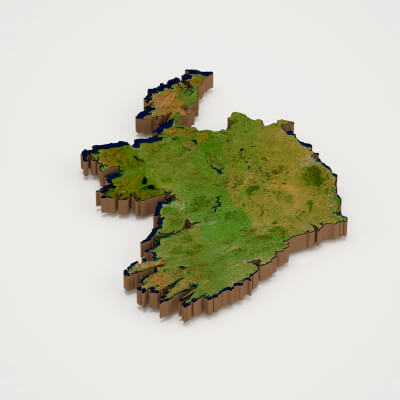 Ireland Realistic 3D Terrain Map