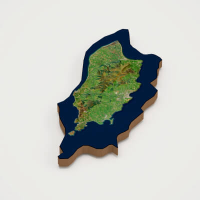 Isle of Man Realistic 3D Terrain Map