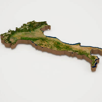 Italy Realistic 3D Terrain Map