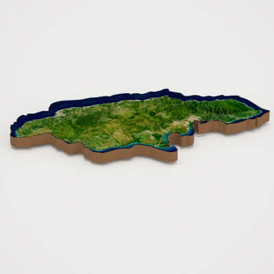 Jamaica Realistic 3d Terrain Map
