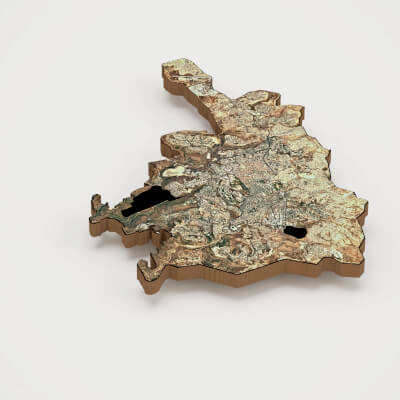 Jerusalem Capital of Palestine Realistic 3D Terrain Map