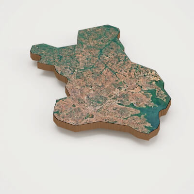 Kampala Capital of Uganda Realistic 3d Terrain Map