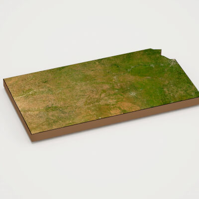 Kansas Realistic 3D Terrain Map