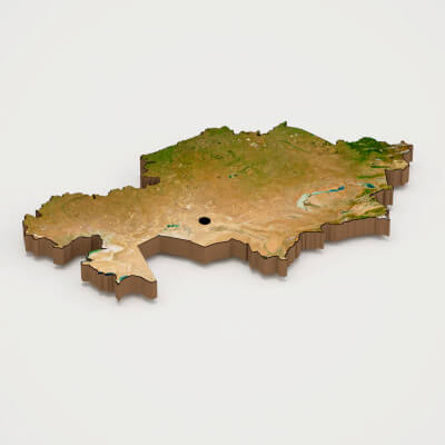 Kazakhstan Realistic 3d Terrain Map