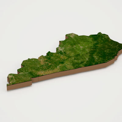 Kentucky Realistic 3D Terrain Map