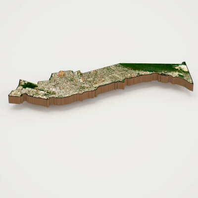Kingston Capital of Jamaica Realistic 3D Terrain Map