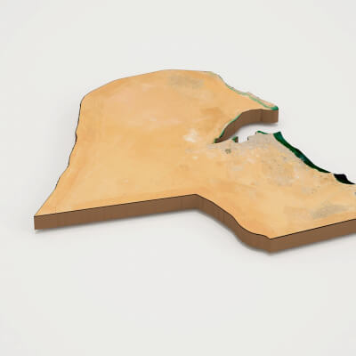 Kuwait Realistic 3D Terrain Map