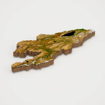 Kyrgyzstan Realistic 3D Terrain Map