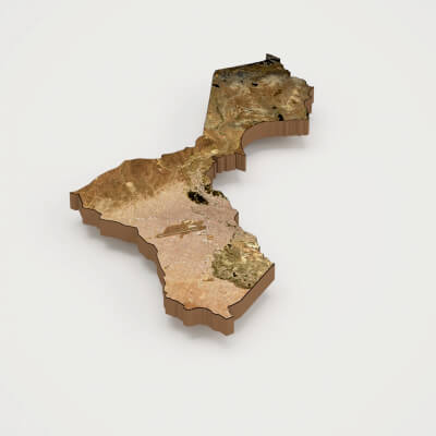 La Paz Capital of Bolivia Realistic 3D Terrain Map