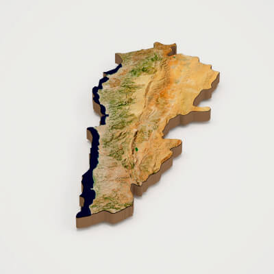 Lebanon Realistic 3D Terrain Map