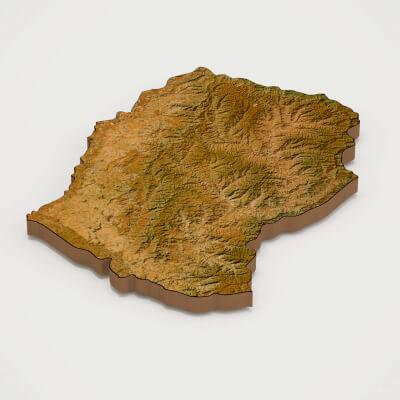 Lesotho Realistic 3D Terrain Map