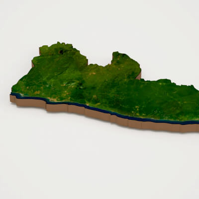 Liberia Realistic 3D Terrain Map