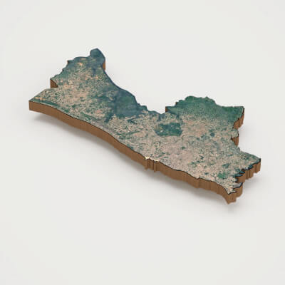 Libreville Capital of Gabon Realistic 3D Terrain Map