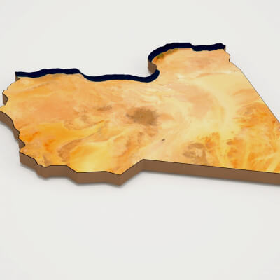 Libya Realistic 3D Terrain Map