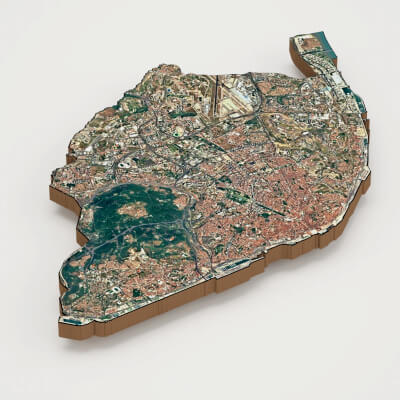 Lisbon Capital of Portugal Realistic 3D Terrain Map