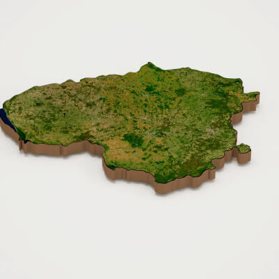 Lithuania Realistic 3D Terrain Map