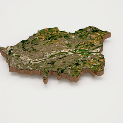 London Capital of the United Kingdom Realistic 3D Terrain Ma