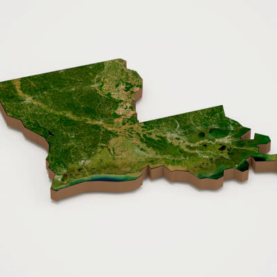 Louisiana Realistic 3D Terrain Map