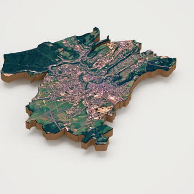 Luxembourg Capital of Luxembourg Realistic 3d Terrain Map