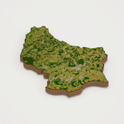 Luxembourg Realistic 3D Terrain Map