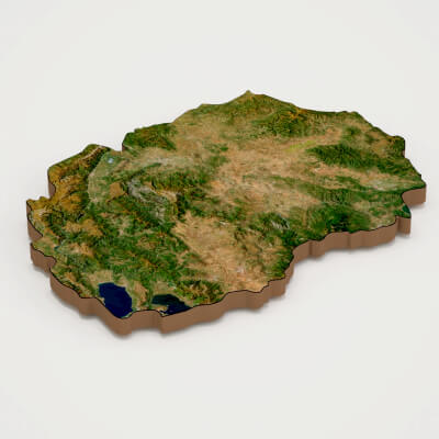 Macedonia Realistic 3D Terrain Map