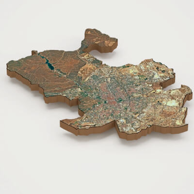 Madrid Capital of Spain Realistic 3D Terrain Map