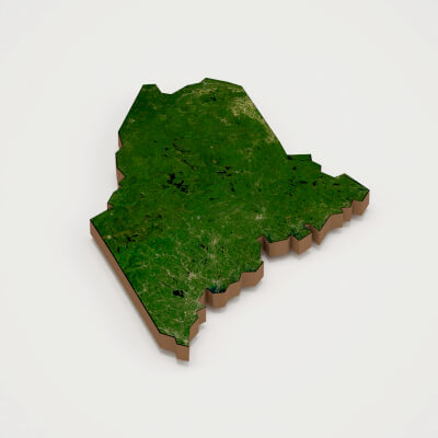 Maine Realistic 3d Terrain Map